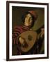 The Clown with the lute.-Frans Hals-Framed Giclee Print