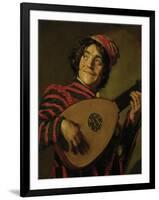 The Clown with the lute.-Frans Hals-Framed Giclee Print