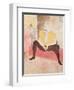 The Clowness Cha-U-Kao Seated, 1896-Henri de Toulouse-Lautrec-Framed Giclee Print