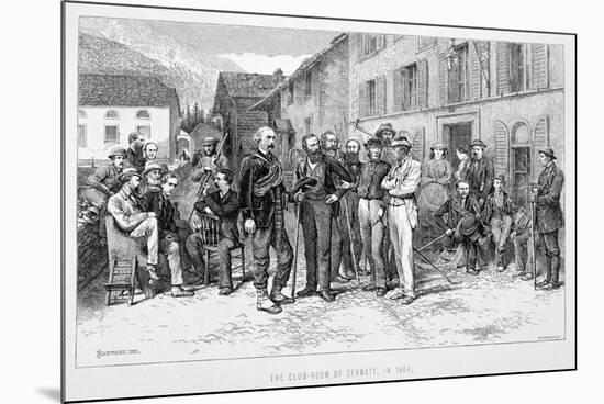 The Club Room of Zermatt in 1864', 19th century-James Mahoney-Mounted Giclee Print