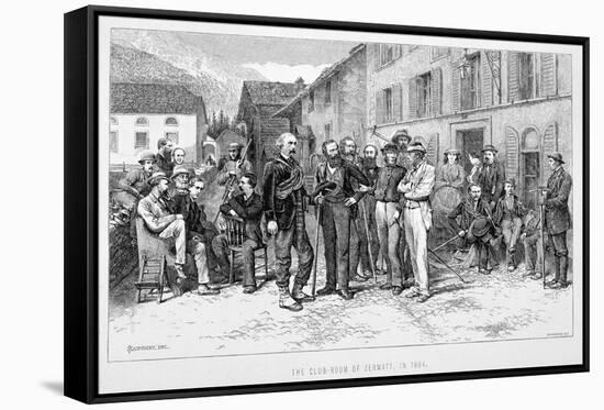 The Club Room of Zermatt in 1864', 19th century-James Mahoney-Framed Stretched Canvas