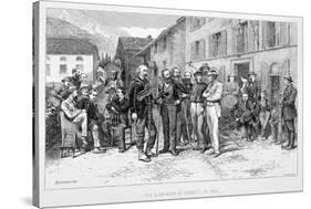 The Club Room of Zermatt in 1864', 19th century-James Mahoney-Stretched Canvas
