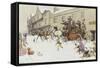 The Coach has arrived!-Cecil Aldin-Framed Stretched Canvas