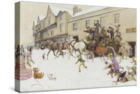 The Coach has arrived!-Cecil Aldin-Stretched Canvas