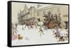 The Coach has arrived!-Cecil Aldin-Framed Stretched Canvas