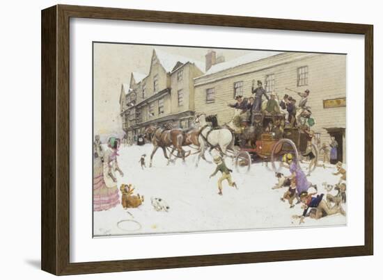 The Coach has arrived!-Cecil Aldin-Framed Giclee Print