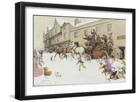 The Coach has arrived!-Cecil Aldin-Framed Giclee Print