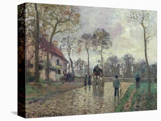 The Coach to Louveciennes, 1870-Camille Pissarro-Stretched Canvas