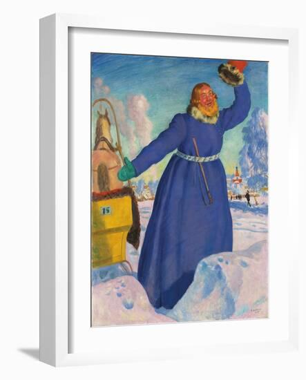 The Coachman, 1923-Boris Mihajlovic Kustodiev-Framed Giclee Print