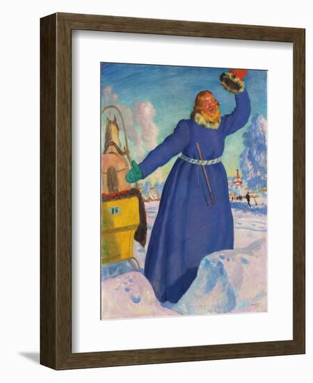 The Coachman, 1923-Boris Mihajlovic Kustodiev-Framed Giclee Print