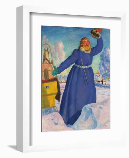 The Coachman, 1923-Boris Mihajlovic Kustodiev-Framed Giclee Print