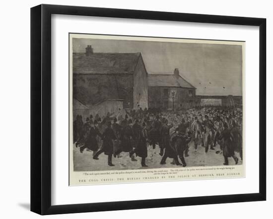 The Coal Crisis, the Miners Charged by the Police at Hebburn, Near Durham-null-Framed Giclee Print