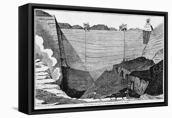 The Coal Mine at Commentry, Illustration from 'Le Magasin Pittoresque', 1835-Louis Henri Breviere-Framed Stretched Canvas