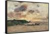 The Coast at Trouville-Eug?ne Boudin-Framed Stretched Canvas