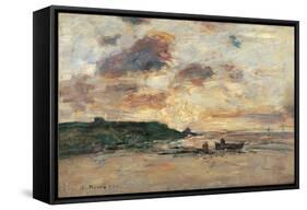 The Coast at Trouville-Eug?ne Boudin-Framed Stretched Canvas