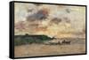 The Coast at Trouville-Eug?ne Boudin-Framed Stretched Canvas