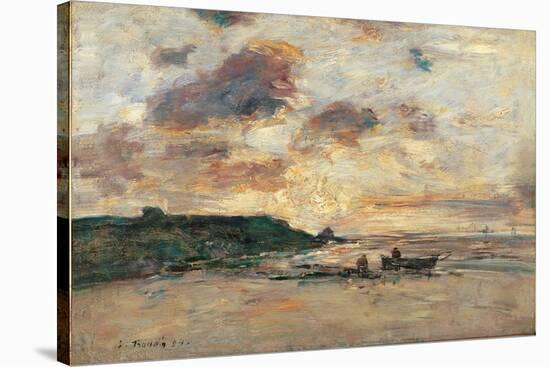 The Coast at Trouville-Eug?ne Boudin-Stretched Canvas