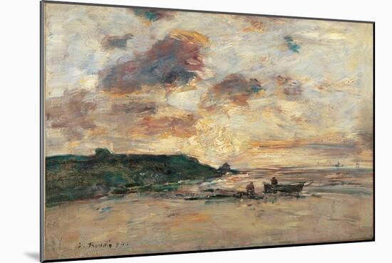 The Coast at Trouville-Eug?ne Boudin-Mounted Premium Giclee Print