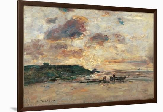 The Coast at Trouville-Eug?ne Boudin-Framed Giclee Print