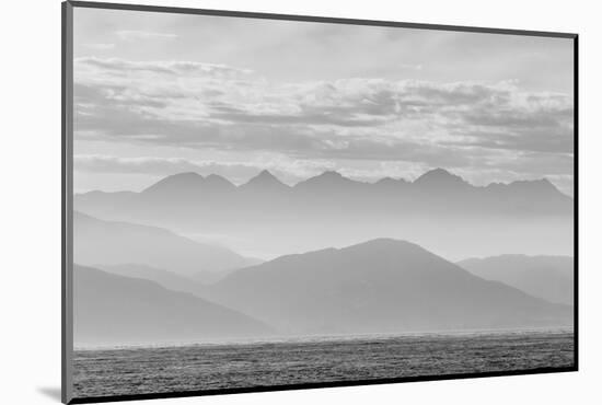 The Coastline of Kaikoura in Black and White, South Island, New Zealand, Pacific-Michael Nolan-Mounted Photographic Print