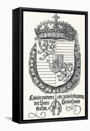 The Coat of Arms of Ferdinand I, King of Hungary and Bohemia, 1527-Albrecht Dürer-Framed Stretched Canvas