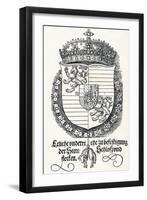 The Coat of Arms of Ferdinand I, King of Hungary and Bohemia, 1527-Albrecht Dürer-Framed Giclee Print