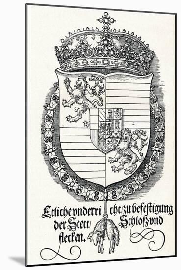 The Coat of Arms of Ferdinand I, King of Hungary and Bohemia, 1527-Albrecht Dürer-Mounted Giclee Print