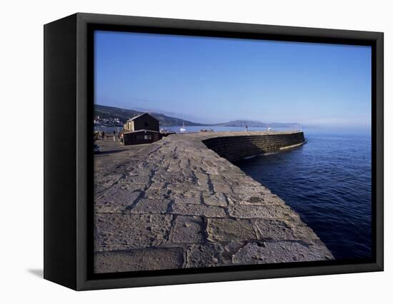 The Cobb, Lyme Regis, Dorset, England, United Kingdom-John Miller-Framed Stretched Canvas