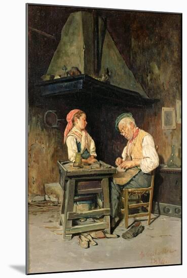 The Cobbler's Shop, 1874-Giuseppe Costantini-Mounted Giclee Print