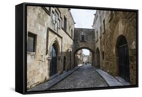 The Cobblestoned Street of the Knights-Michael Runkel-Framed Stretched Canvas