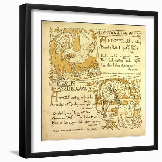 The Cock and the Pearl the Wolf and the Lamb-null-Framed Giclee Print