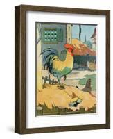 The Cock, Illustration from 'Le Buffon de Benjamin Rabier', Adapted from 'Histoire Naturelle' of…-Benjamin Rabier-Framed Giclee Print