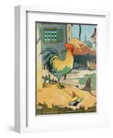 The Cock, Illustration from 'Le Buffon de Benjamin Rabier', Adapted from 'Histoire Naturelle' of…-Benjamin Rabier-Framed Giclee Print