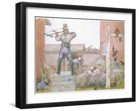 The Cock Went on Crowing All the Time Elfstrom Sawed and Hammered-Carl Larsson-Framed Giclee Print