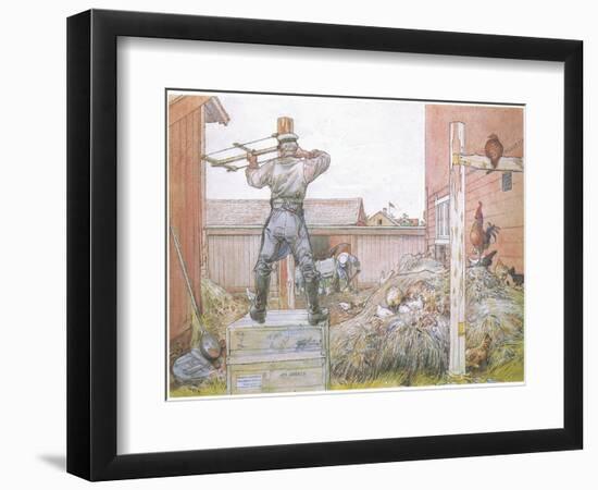 The Cock Went on Crowing All the Time Elfstrom Sawed and Hammered-Carl Larsson-Framed Giclee Print