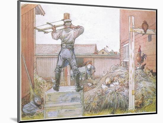 The Cock Went on Crowing All the Time Elfstrom Sawed and Hammered-Carl Larsson-Mounted Giclee Print