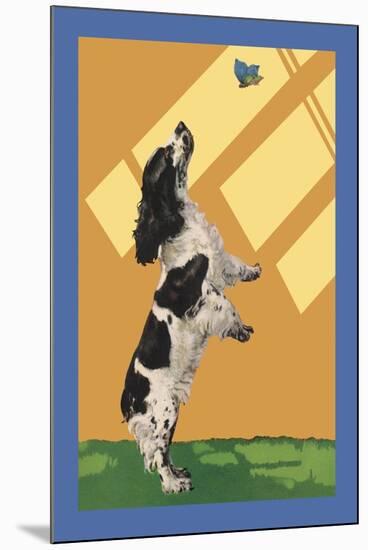 The Cocker Spaniel Sees a Butterfly-Diana Thorne-Mounted Art Print