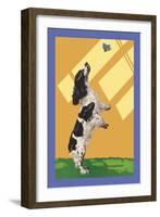 The Cocker Spaniel Sees a Butterfly-Diana Thorne-Framed Art Print