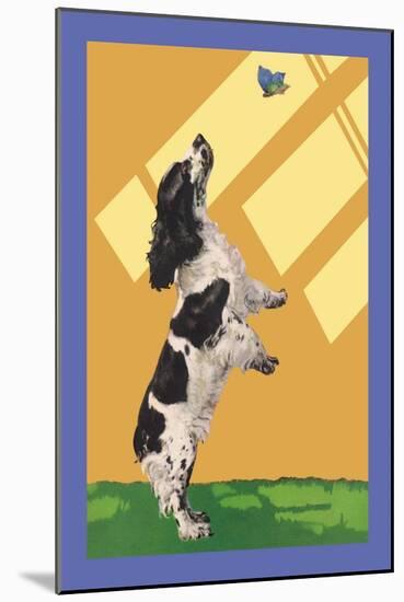 The Cocker Spaniel Sees a Butterfly-Diana Thorne-Mounted Art Print