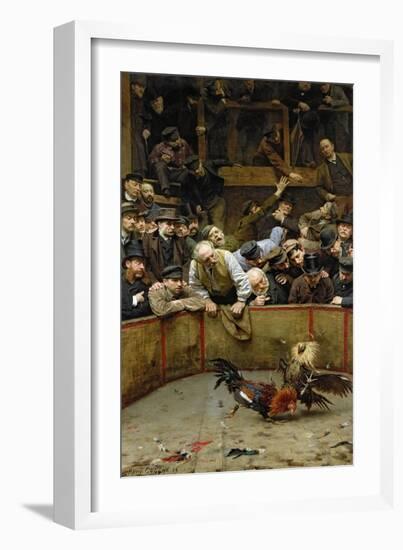 The Cockfight, 1889-Remy Cogghe-Framed Giclee Print