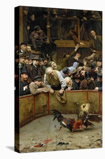 The Cockfight, 1889-Remy Cogghe-Stretched Canvas