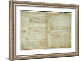 The Codex Hammer, Pages 48-51, 1508-12-Leonardo da Vinci-Framed Giclee Print