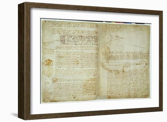 The Codex Hammer, Pages 48-51, 1508-12-Leonardo da Vinci-Framed Giclee Print