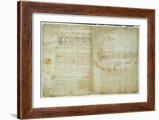 The Codex Hammer, Pages 48-51, 1508-12-Leonardo da Vinci-Framed Giclee Print