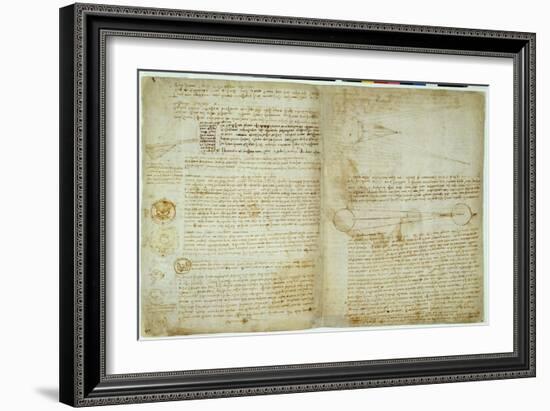 The Codex Hammer, Pages 48-51, 1508-12-Leonardo da Vinci-Framed Giclee Print