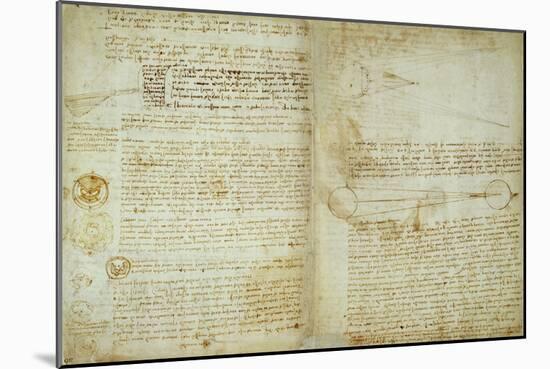 The Codex Hammer Pages 48-51-Leonardo da Vinci-Mounted Giclee Print