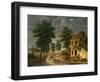 The Coeur Volant Coaching Inn at Louveciennes, 1867 (Oil on Canvas)-Adolphe Roehn-Framed Giclee Print