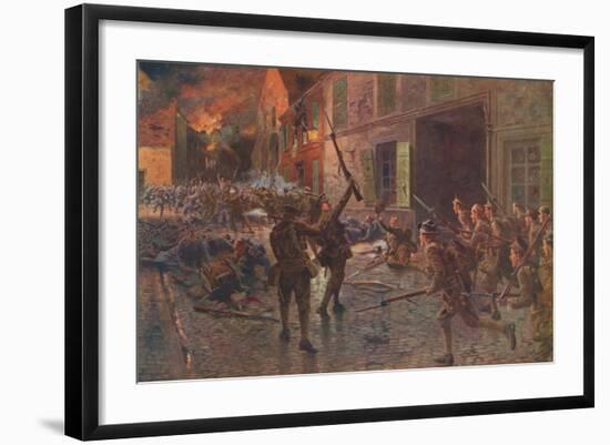 'The Coldstream Guards at Landrecies, August, 1914', 1915 (1928)-William Barnes Wollen-Framed Giclee Print