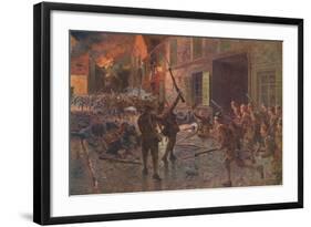 'The Coldstream Guards at Landrecies, August, 1914', 1915 (1928)-William Barnes Wollen-Framed Giclee Print