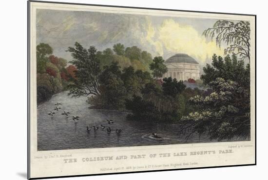 The Coliseum and Part of the Lake, Regent's Park, London-Thomas Hosmer Shepherd-Mounted Giclee Print